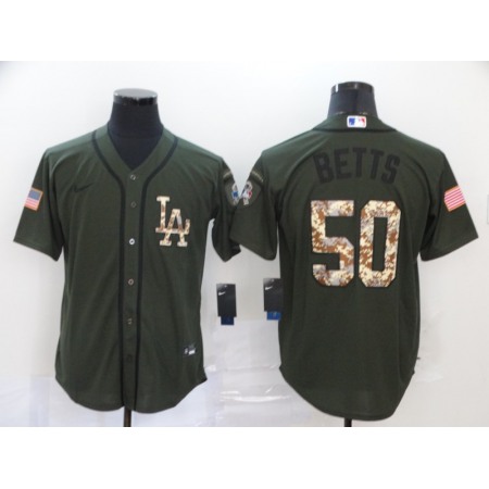 Men's Los Angeles Dodgers #50 Mookie Betts Green Cool Base Stitched MLB Jersey