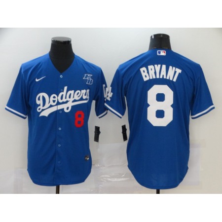 Men's Los Angeles Dodgers #8 Kobe Bryant Blue With KB Patch Cool Base Stitched Jersey