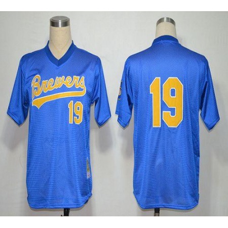 Mitchell And Ness 1991 Brewers #19 Robin Yount Blue Stitched MLB Jersey