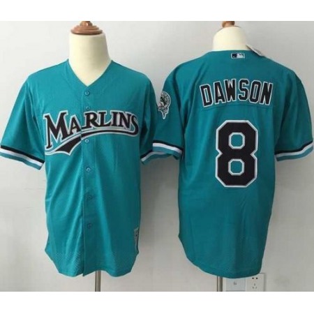 Mitchell And Ness 1995 marlins #8 Andre Dawson Green Throwback Stitched MLB Jersey