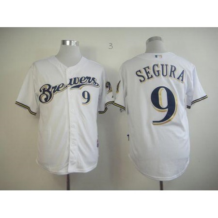 Brewers #9 Jean Segura White Cool Base Stitched MLB Jersey