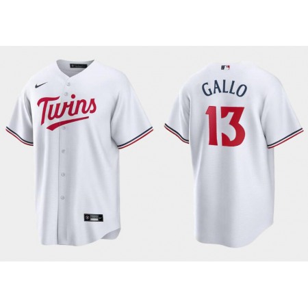 Men's Minnesota Twins #13 Joey Gallo White Cool Base Stitched Baseball Jersey