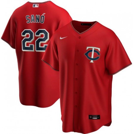 Men's Minnesota Twins #22 Miguel Sano Red Cool Base Stitched Jersey