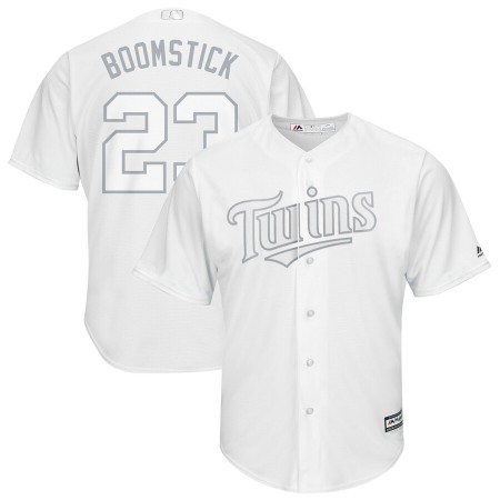 Men's Minnesota Twins #23 Nelson Cruz "Boomstick" Majestic White 2019 Players' Weekend Replica Player Stitched MLB Jersey
