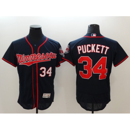 Men's Minnesota Twins #34 Kirby Puckett Navy Flexbase Stitched MLB Jersey