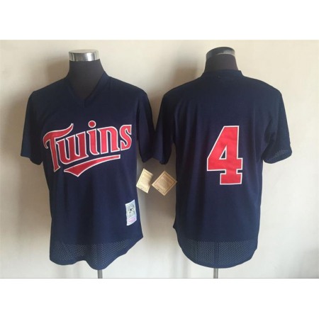 Men's Minnesota Twins #4 Paul Molitor Mitchell And Ness Navy Blue 1996 Throwback Stitched MLB Jersey