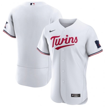 Men's Minnesota Twins Blank White 2023 Home Team Flex Base Stitched Jersey