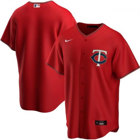 Men's Minnesota Twins Red Cool Base Stitched Jersey