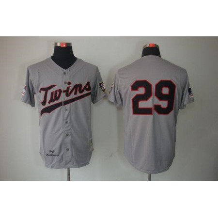 Mitchell And Ness 1969 Twins #29 Rod Carew Grey Throwback Stitched MLB Jersey