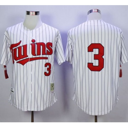 Mitchell And Ness 1991 Twins #3 Harmon Killebrew White(Blue Strip) Throwback Stitched MLB Jersey