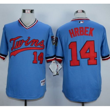 Twins #14 Kent Hrbek Light Blue 1984 Turn Back The Clock Stitched MLB Jersey