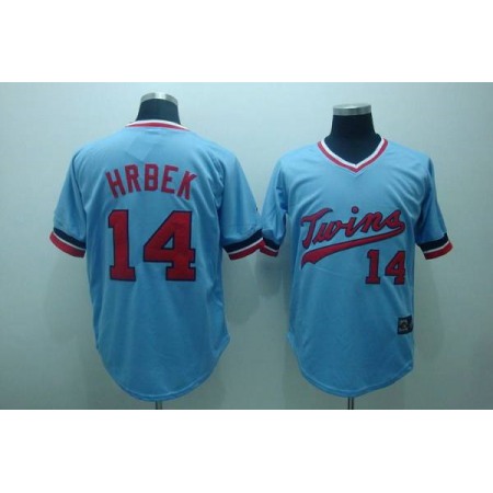 Twins #14 Kent Hrbek Stitched Light Blue Cooperstown Throwback MLB Jersey