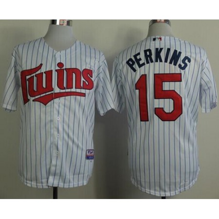 Twins #15 Glen Perkins White(Blue Strip) Cool Base Stitched MLB Jersey