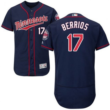Twins #17 Jose Berrios Navy Blue Flexbase Authentic Collection Stitched MLB Jersey
