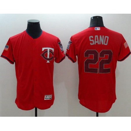 Twins #22 Miguel Sano Red Fashion Stars & Stripes Flexbase Authentic Stitched MLB Jersey