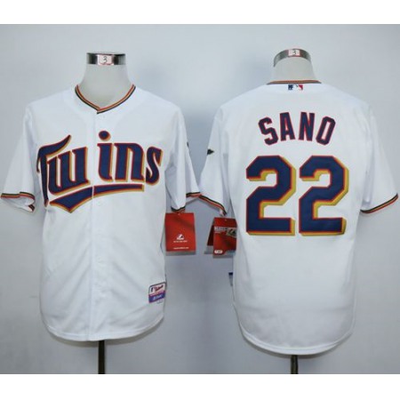 Twins #22 Miguel Sano White Home Cool Base Stitched MLB Jersey