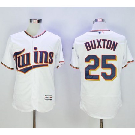 Twins #25 Byron Buxton White Flexbase Authentic Collection Stitched MLB Jersey