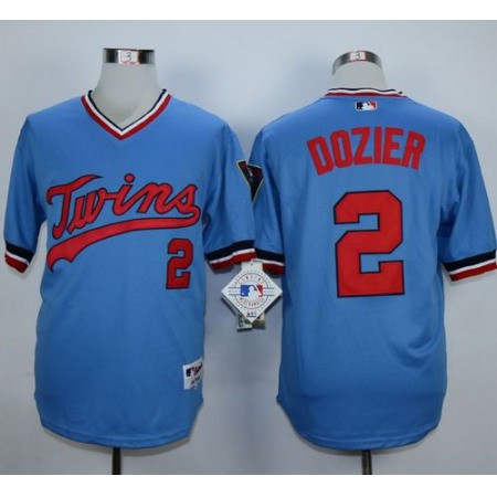 Twins #2 Brian Dozier Light Blue 1984 Turn Back The Clock Stitched MLB Jersey