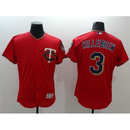 Twins #3 Harmon Killebrew Red Flexbase Authentic Collection Stitched MLB Jersey