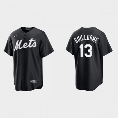 Men's New York Mets #13 Luis Guillorme Black Cool Base Stitched Baseball Jersey