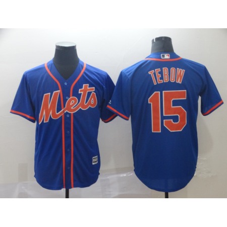 Men's New York Mets #15 Tim Tebow Blue 2019 Cool Base Stitched MLB Jersey