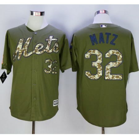 Mets #32 Steven Matz Green Camo New Cool Base Stitched MLB Jersey