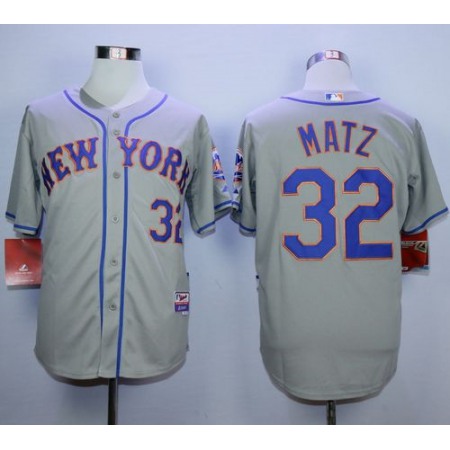 Mets #32 Steven Matz Grey Road Cool Base Stitched MLB Jersey