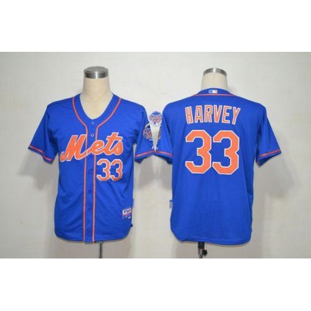 Mets #33 Matt Harvey Blue Alternate Home Cool Base Stitched MLB Jersey
