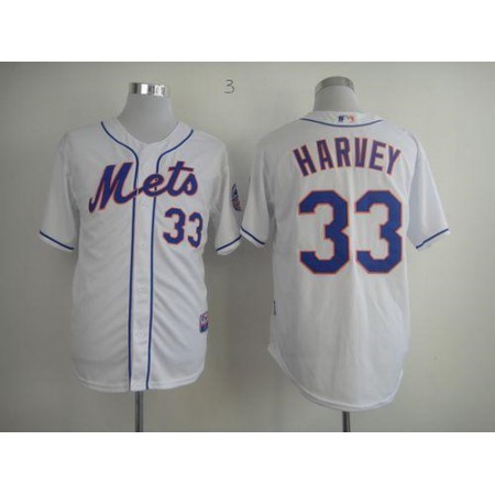 Mets #33 Matt Harvey White Cool Base Stitched MLB Jersey