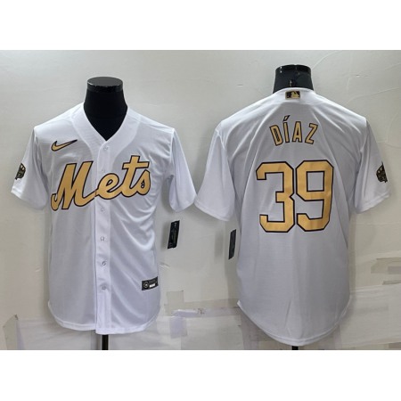 Men's New York Mets #39 Edwin Diaz 2022 All-Star White Cool Base Stitched Baseball Jersey