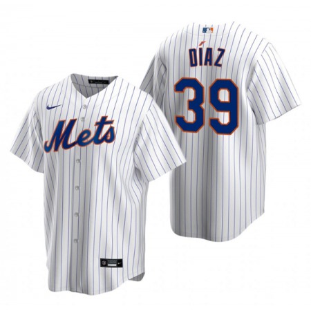 Men's New York Mets #39 Edwin Diaz White Cool Base Stitched Baseball Jersey