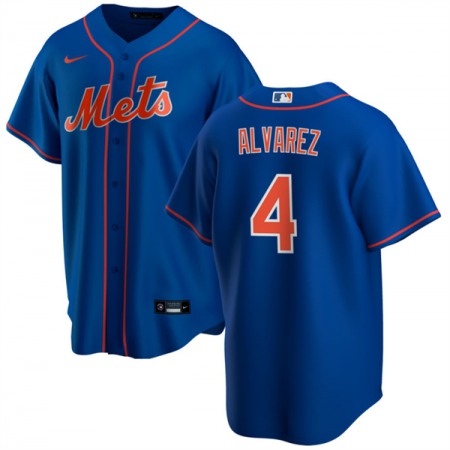 Men's New York Mets #4 Francisco ?lvarez Royal Cool Base Stitched Baseball Jersey