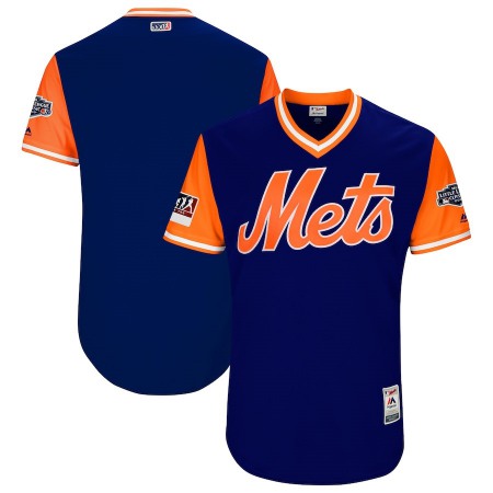 Men's New York Mets Majestic Royal/Orange 2018 MLB Little League Classic Team Stitched MLB Jersey