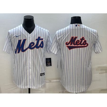 Men's New York Mets White Team Big Logo Cool Base Stitched Baseball Jersey