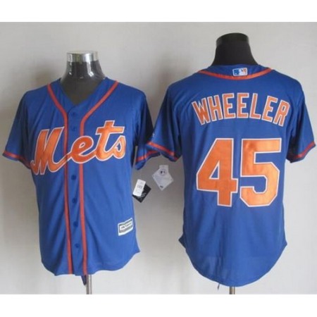 Mets #45 Zack Wheeler Blue Alternate Home New Cool Base Stitched MLB Jersey