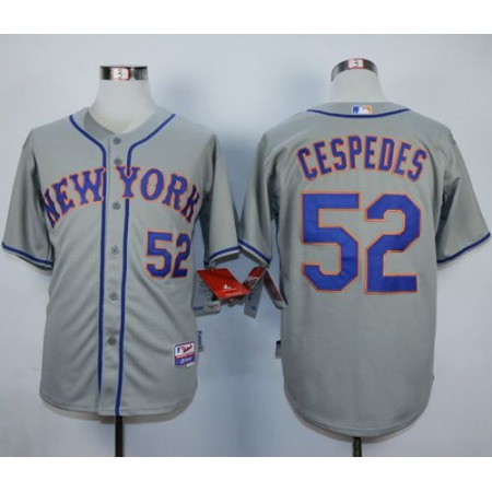 Mets #52 Yoenis Cespedes Grey Road Cool Base Stitched MLB Jersey
