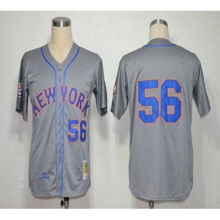 Mitchell And Ness 1965 Mets #56 Tug McGraw Grey Stitched MLB Jersey