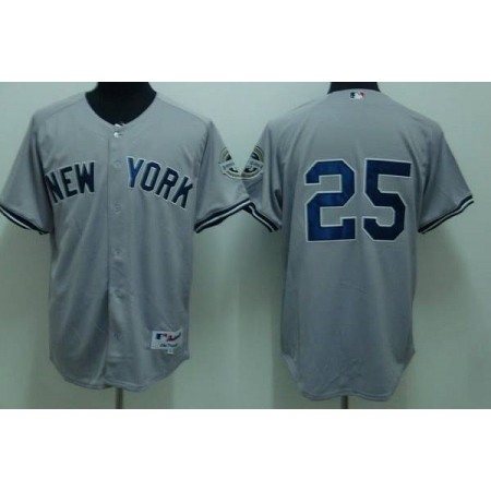 Yankees #25 Mark Teixeira Stitched Grey MLB Jersey