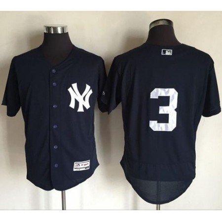 Yankees #3 Babe Ruth Navy Blue Flexbase Authentic Collection Stitched MLB Jersey