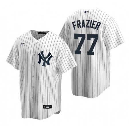 Men's New York Yankees #77 Clint Frazier White Cool Base Stitched Jersey