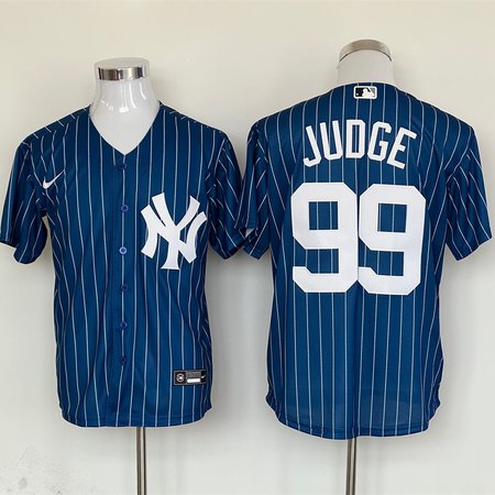 Men's New York Yankees #99 Aaron Judge Blue Cool Base Stitched MLB Jersey