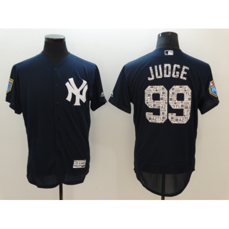 Men's New York Yankees #99 Aaron Judge Navy 2018 Spring Training Flexbase Stitched MLB Jersey