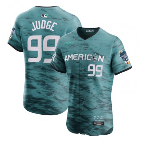 Men's New York Yankees #99 Aaron Judge Teal 2023 All-star Flex Base Stitched Baseball Jersey