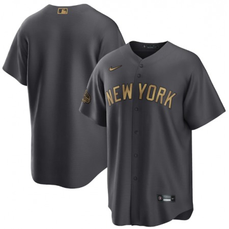 Men's New York Yankees Blank 2022 All-Star Charcoal Cool Base Stitched Baseball Jersey