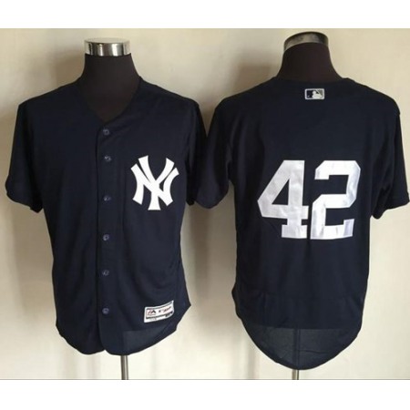 Yankees #42 Mariano Rivera Navy Blue Flexbase Authentic Collection Stitched MLB Jersey