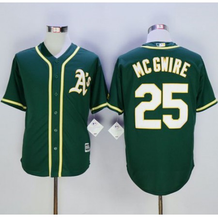 Athletics #25 Mark McGwire Green New Cool Base Stitched MLB Jersey
