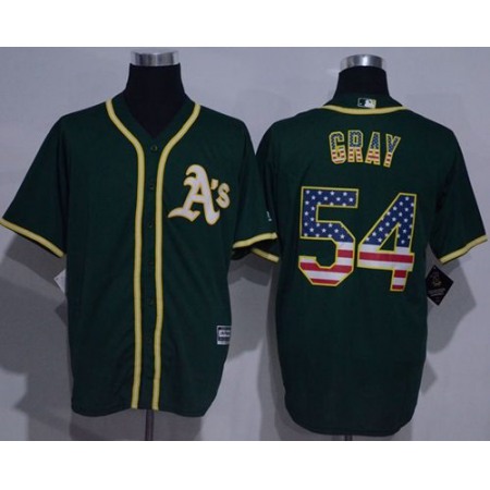 Athletics #54 Sonny Gray Green USA Flag Fashion Stitched MLB Jersey