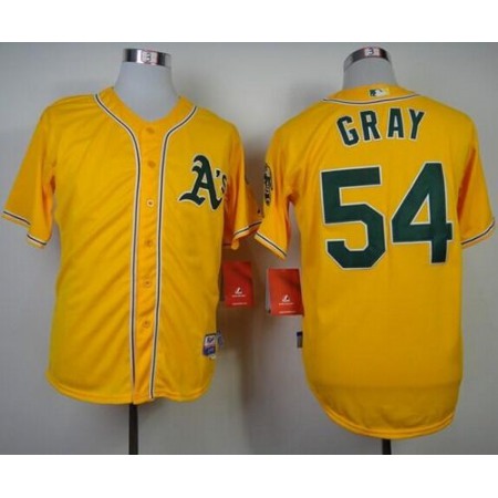 Athletics #54 Sonny Gray Yellow Cool Base Stitched MLB Jersey
