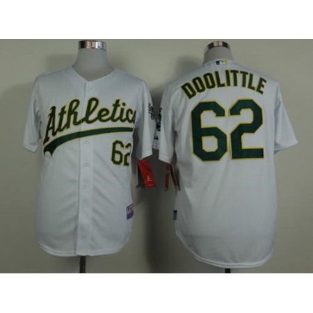 Athletics #62 Sean Doolittle White Cool Base Stitched MLB Jersey