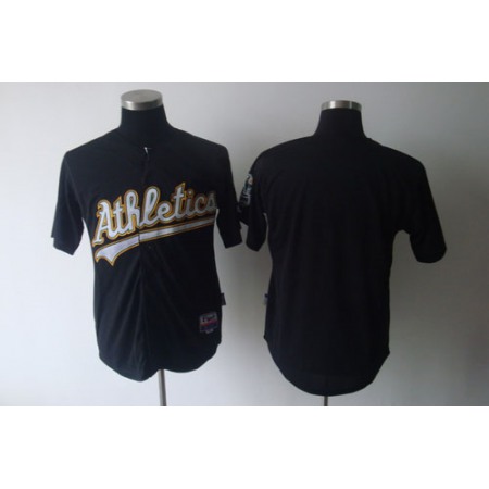 Athletics Blank Black Cool Base Stitched MLB Jersey